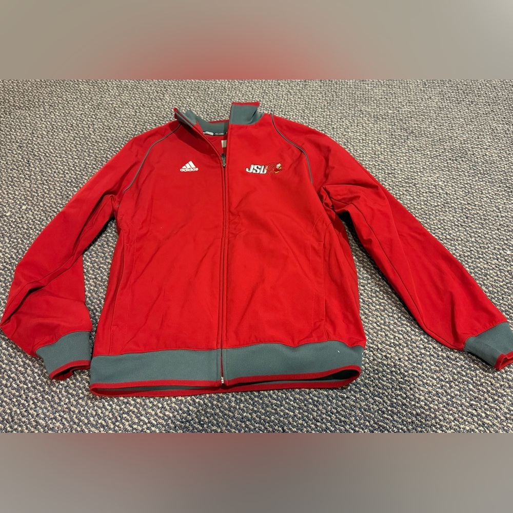 Adidas Red and Gray Track Jacket